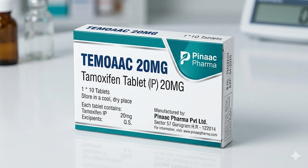 Temoaac — illustrative product visual, Pinaac Pharma Pvt Ltd